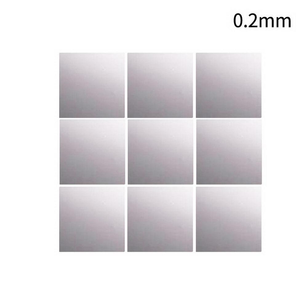Stickers muraux miroir carré PI6 15x15 cm | Miroir carré auto-adhésif, décoration de la maison, du salon, de la chambre à coucher et du couloir: 0.2mm  9pcs