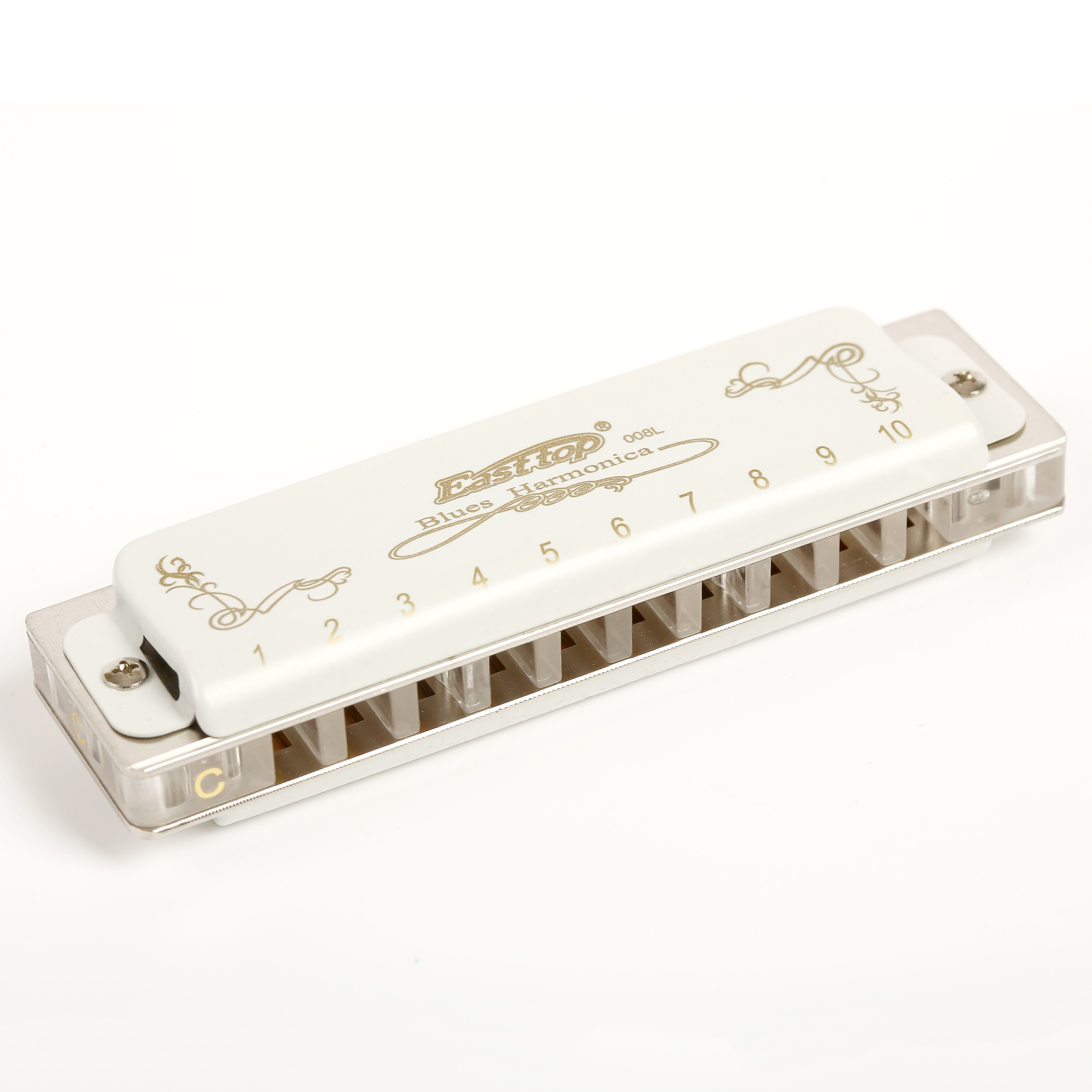 Easttop Blues Harp Bruce 10-holes Harp Limited Edition Harmonica Beginner T008L super beautiful 10 Hole harmonica