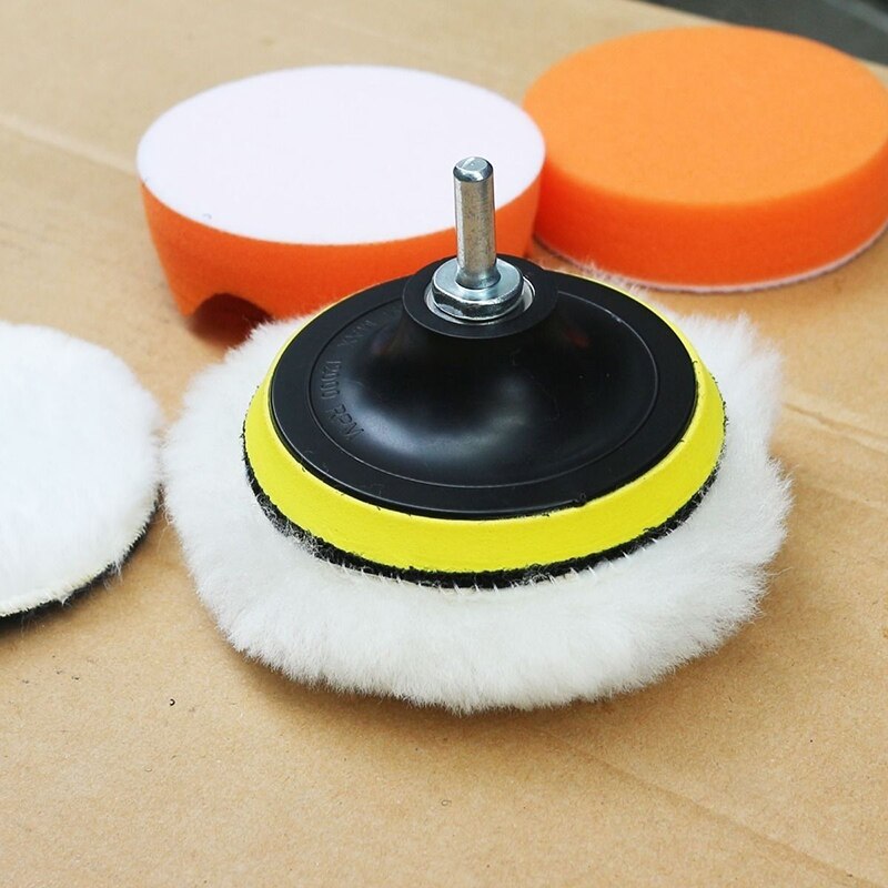 125mm voiture polisseuse Orange éponge tampon roue Kit support plaque 10mm tige adaptateur universel