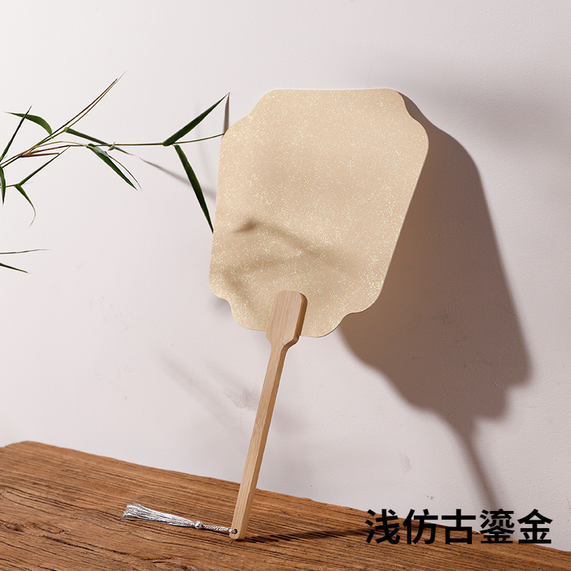 Groep Fan Dikke Rijst Papier Blanco Hand Fan Hand Schilderen Diy Ventilateur Abanicos Para Boda Hanfu Prestaties Props Draagbare: Deep Blue