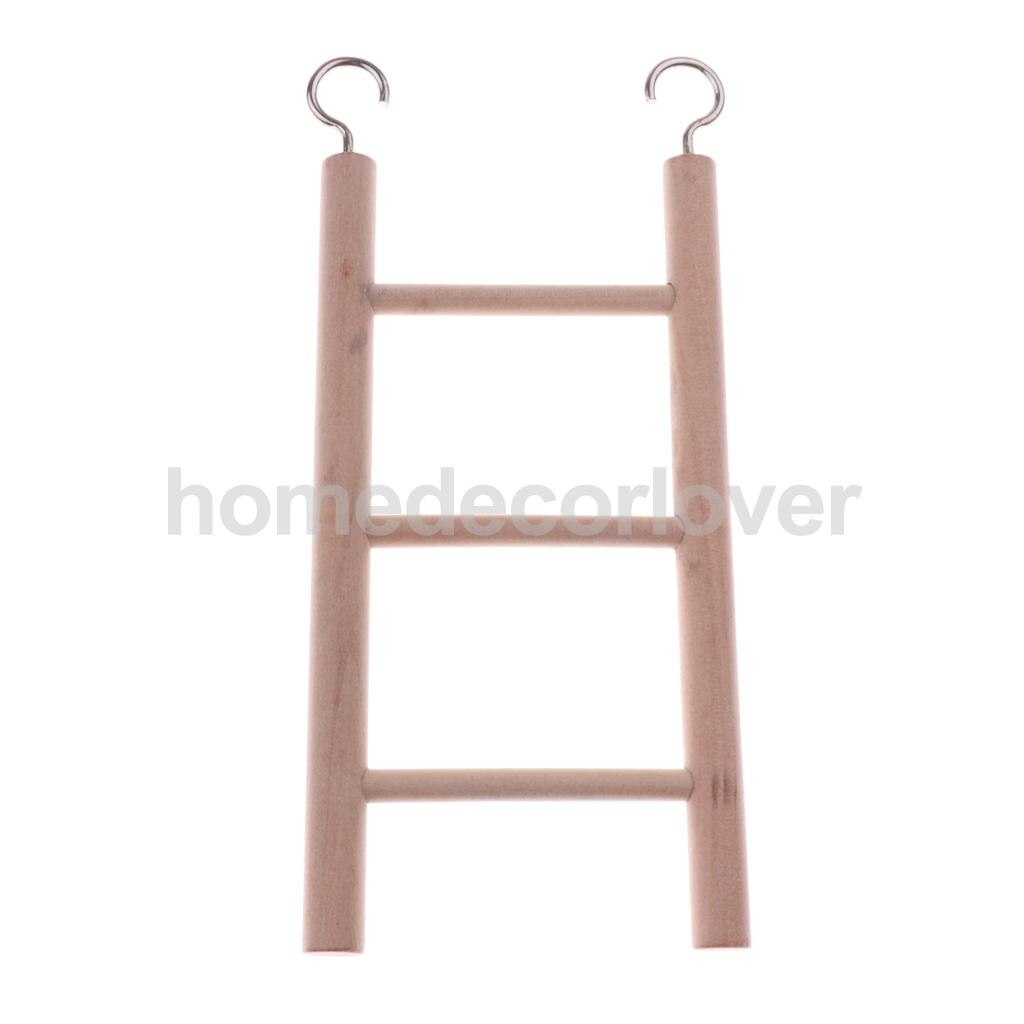 Escalera de madera para hámster, juguete de loro y rata, accesorios para jaula de pájaros, 3 escaleras: 3 stairs