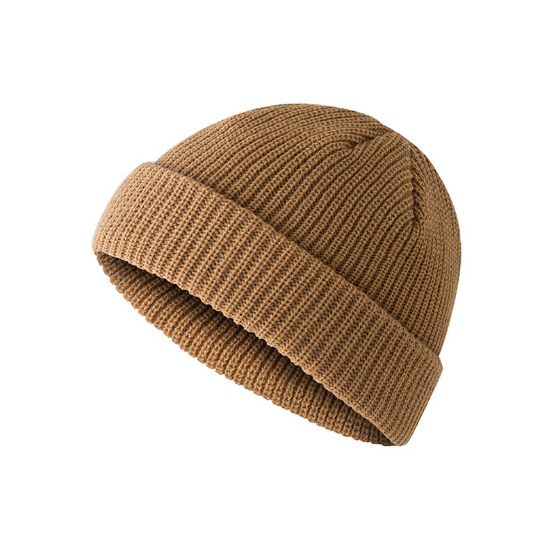 Bonnets chauds d'hiver unisexes pour femmes et hommes, style décontracté, style hip-hop, en laine tricotée, bonnet élastique: Kaki