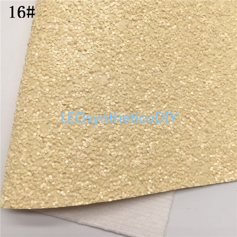 LEOsyntheticoDIY Neon Chunky Glitter Vinyl Fabric Sheet Felt Backing Synthetic Leather Faux Vinil DIY A4 SIZE R033A: 16