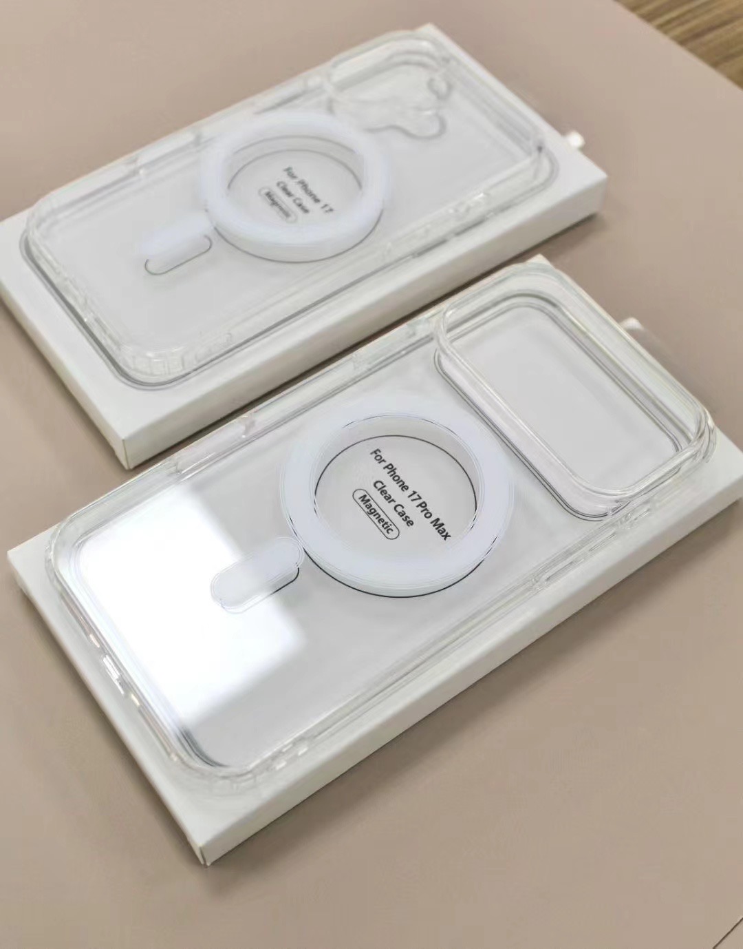 Nueva funda MagSafe transparente para iPhone 17 Air 17Pro 17 Pro Max 16 15 Plus 14 13 12 mini cubierta de carga inalámbrica a prueba de golpes con caja: NEOPRENO