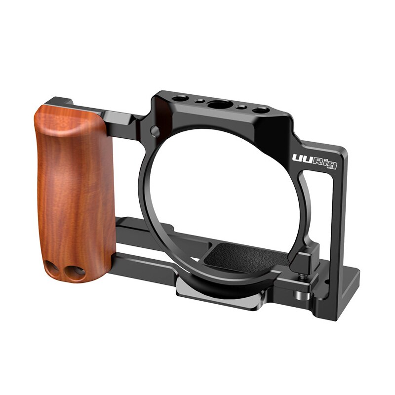 ZV1 poignée de Cage pour Sony ZV1 Cage de caméra avec poignée latérale en bois chaussure froide 1/4 "trou de vis pour pour Microphone lumière LED trépied