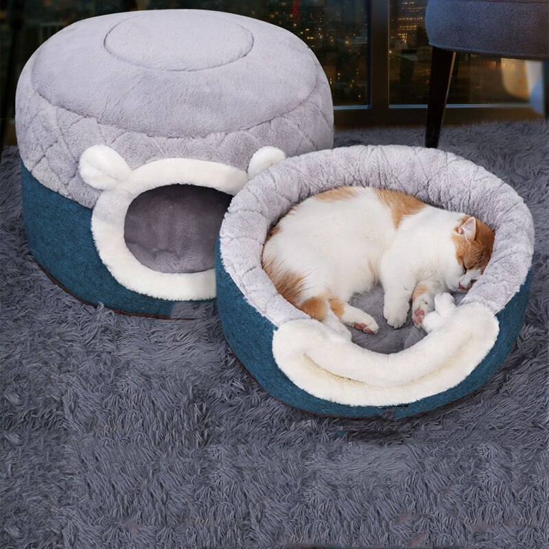 Huisdier Kat Hond Mand Kat Bed Kat Huis Warm Cave Kennel Voor Hond Puppy Thuis Slapen Kennel Teddy Huis Kat bed Lounger Voor Katten