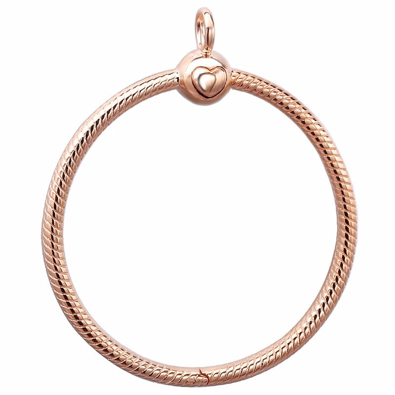 Rosaguld & sølv lille medium & stor o halskæde vedhæng fit armbånd 925 sterling sølv perle charme diy smykker: 6