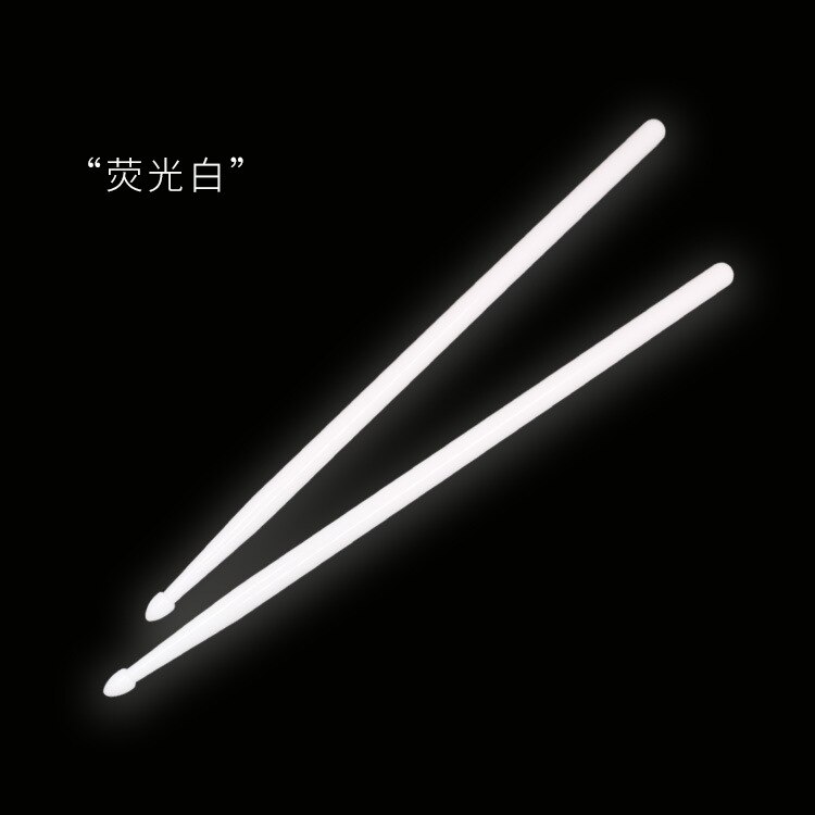 1 paio di bacchette per batteria luminose 5A Set di bacchette fluorescenti Glow in The Dark: white