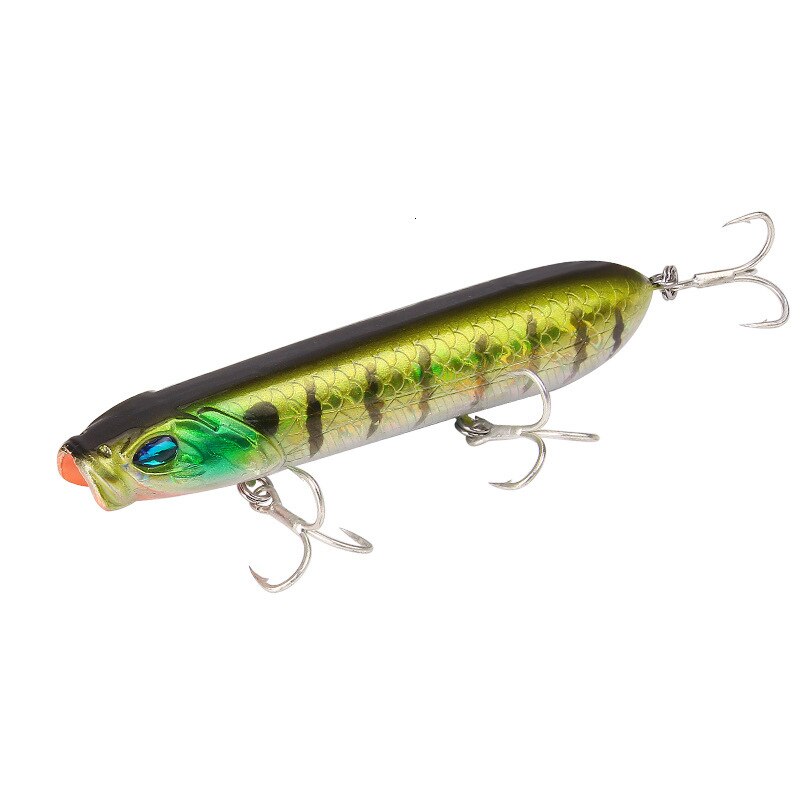 Popper fiskedrag vikter 12.5-18g fiskar beten articulos de pesca isca konstgjord fiskeutrustning penndrage: Gul rand / 8 cm 12.5 g
