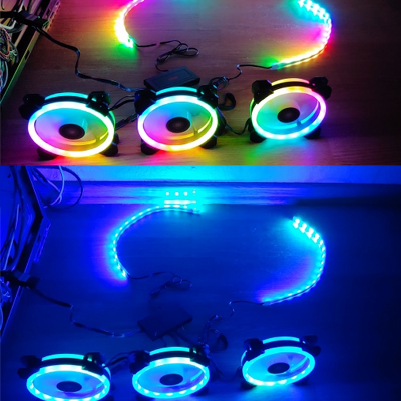 Aigo DR12 PC Cooling Fan 120mm Fan Rgb Fan Mute IR Argb White Blade Cooler Master 120mm Cooler Cooling For Computer Fans