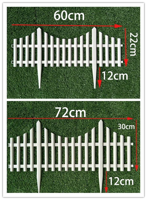 5 stuks kunststof tuinhekken, eenvoudig te monteren, witte europese stijl, inzetbare kunststof hekken voor op de grond voor decoratie van een landelijke tuin.