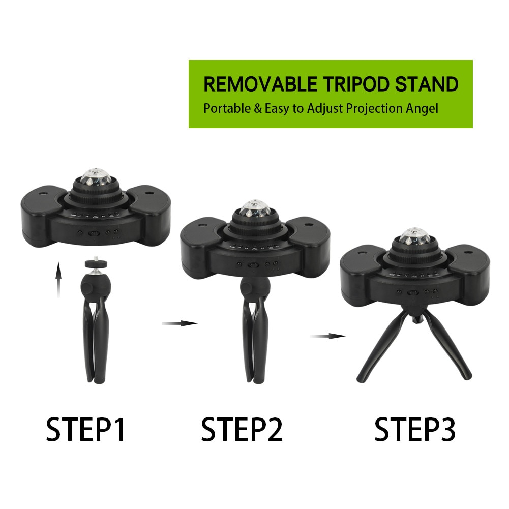 Colorful LED Stary Sky Projector Music Bluetooth Player Star Rotating Cloud Night Light Kids Christmas Bedroom Lamp