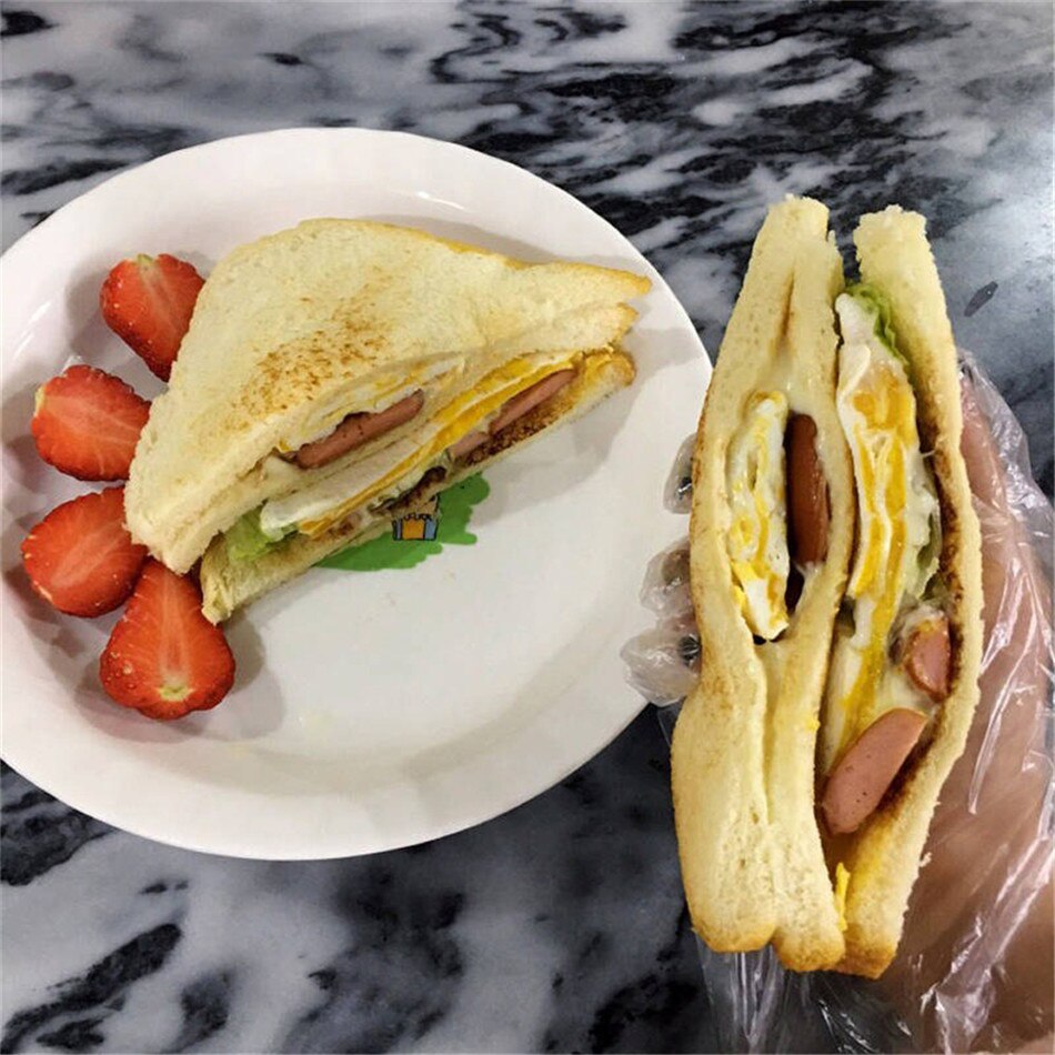 Ttlife sandwich toaster grill snack maker nonstick stekepanne dobbel side med håndtak