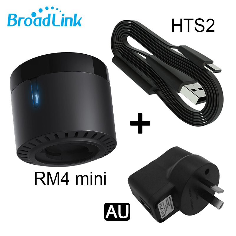 Original BroadLink RM4 Mini Control remoto IR Universal Wifi interruptor inteligente Sensor HTS2 funciona con Alexa Google Home asistente Domotica: Rojo