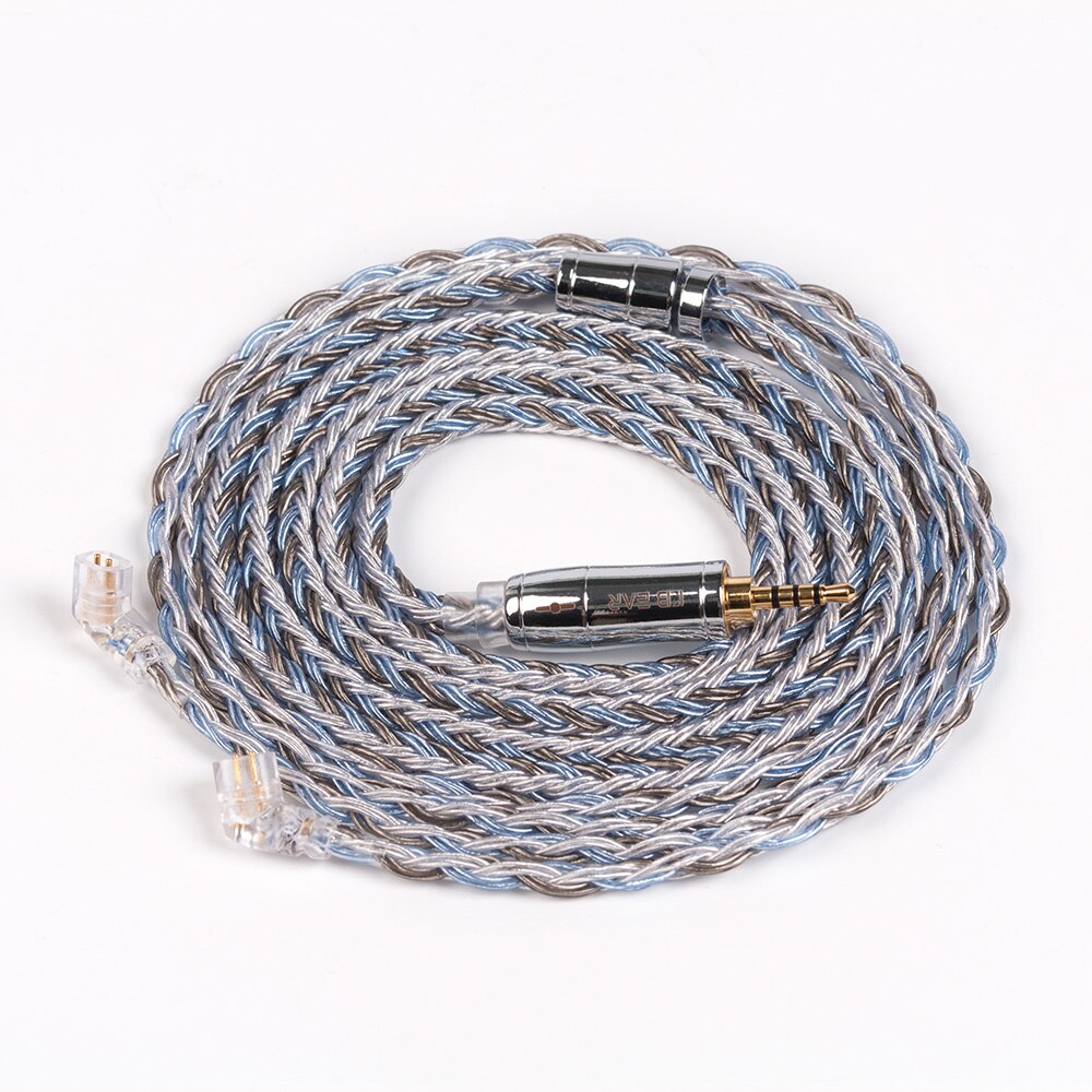 KBEAR 16 core Silver plated Cable 2.5/3.5/4.4mm Upgrade Cable With MMCX/2pin/QDC/TFZ Connector For ZS10/ZSN PRO F1 KB06 HI7: QDC 2.5mm