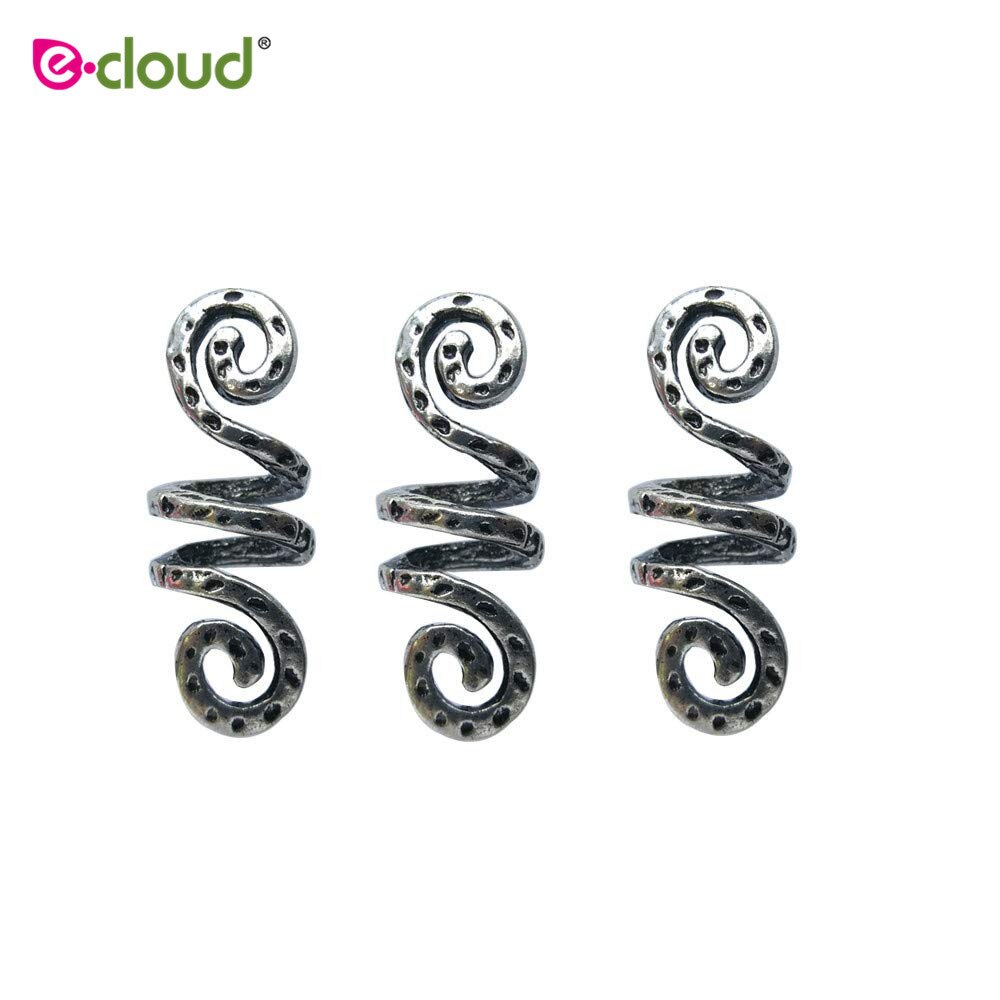 50 stks/partij Haar Kralen Ringen-Dreadlock Haar Accessoires Norse Spiraal Haar Coils Lente Kralen voor Braid Baarden Haar Hangers
