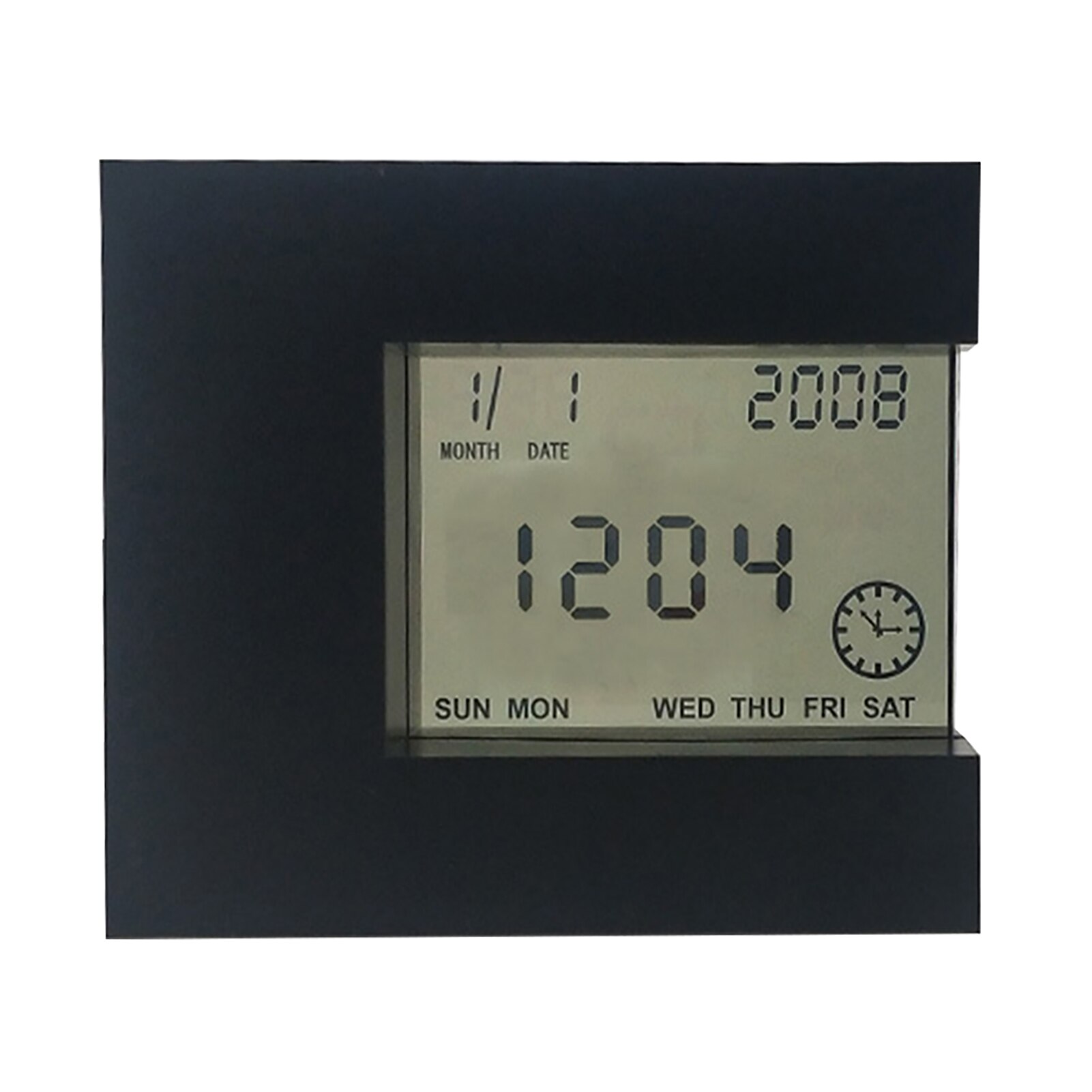 LCD Calendar Digital Display Home Decor Office Time Temperature Rotating Induction Modern Silent Alarm Clock Battery Operated
