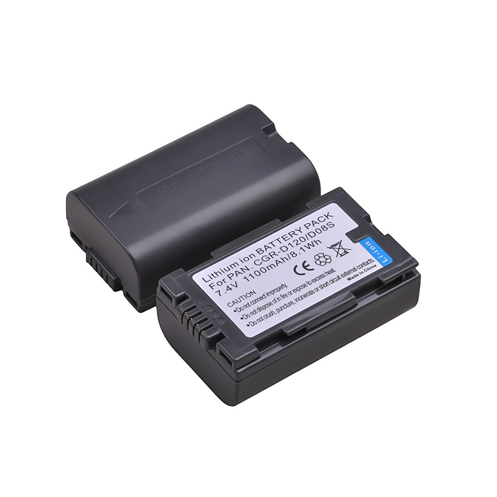 2pcs Spare Battery Pack for CGR-D08 CGR-D08A CGR-D08A/1B CGR-D08R CGR-D08S CGR-D110 CGR-D120 CGR-D120A PV-DBP8 PV-DBP8A Battery: 2 Batteries
