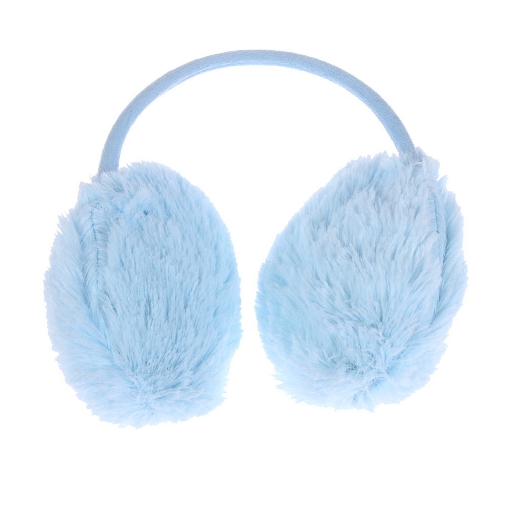 Farverige ørebeskyttere til kvinder vinter ørepropper varm pels ørevarmer ørebetræk ensfarvet sød blød plys ørevarmer: Blå