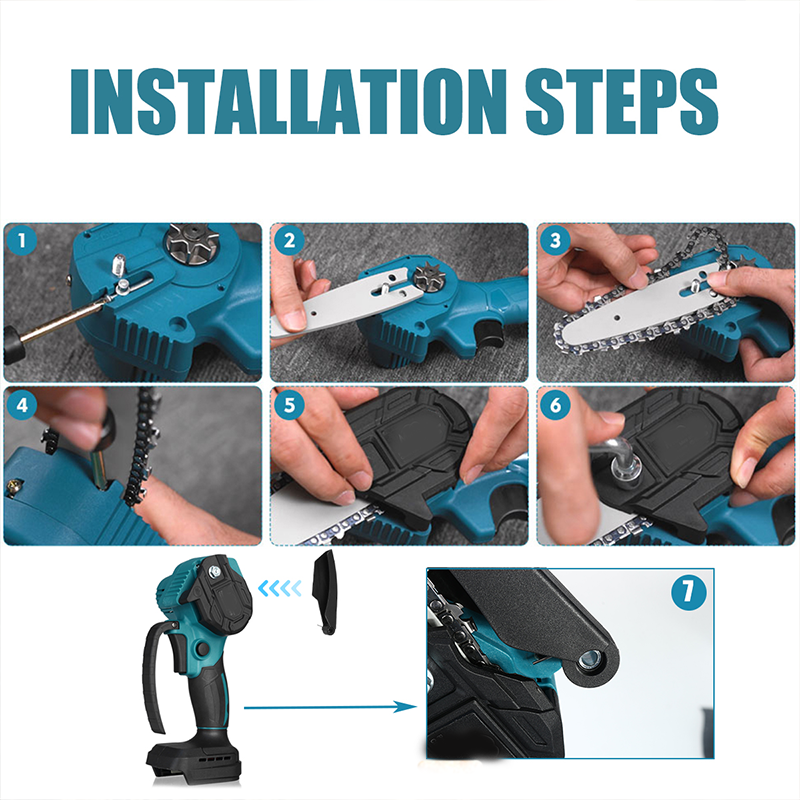 Mini tronçonneuse électrique sans fil de 8 pouces/6 pouces, vitesse Variable, travail du bois, outil de jardinage pour batterie Makita 18V