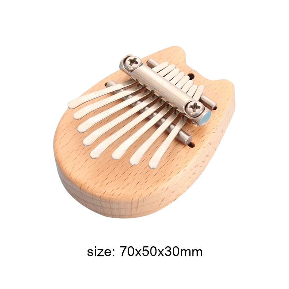 Mini 8 Keys Kalimba Mahogany Thumb Piano w/ Lanyard Percussion Instrument High Wooden Body Kalimba Accessories