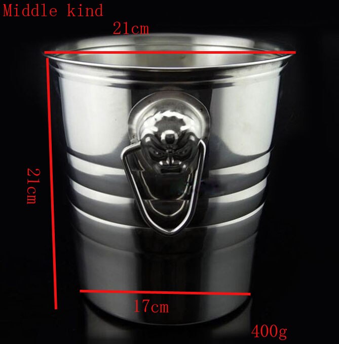 3L 5L 7L Stainless Steel Bar Ice Bucket Two Handles Champagne Bucket Wine Bucket Spit Wine Barrel Container Ktv Club Supplies: 5L
