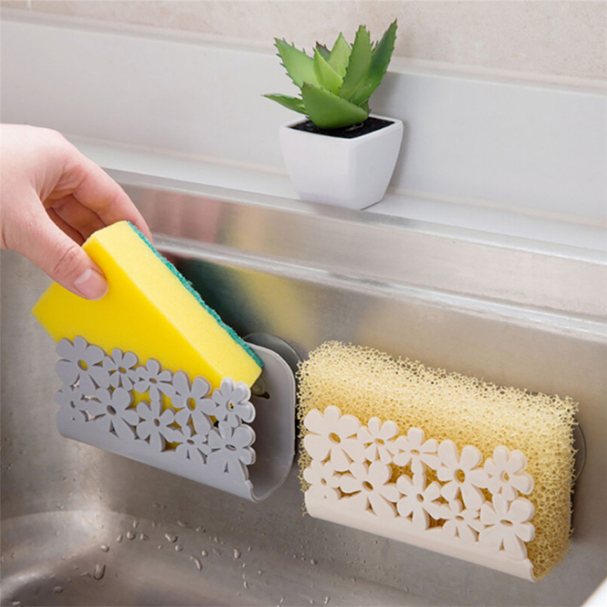 Soporte de esponjas de succión para fregadero de cocina, soporte de estropajos montado en la pared, estante depósito de jabón, soporte de esponja, estante de baño de cocina