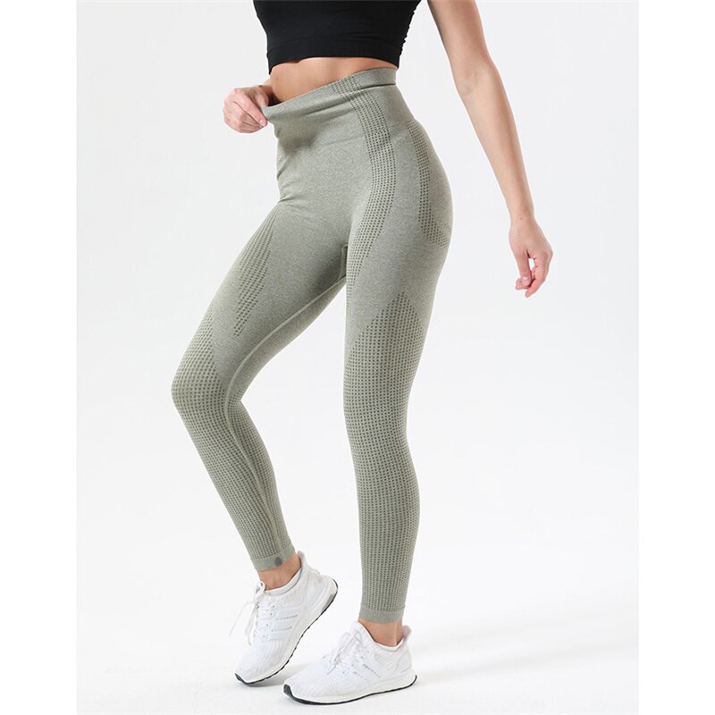 Vrouwen Naadloze Yoga Leggings Push Up Hoge Taille Tummy Controle Workout Gym Sportwear Fitness Sport Booties Running Vrouwelijke Broek: Green Leggings / L