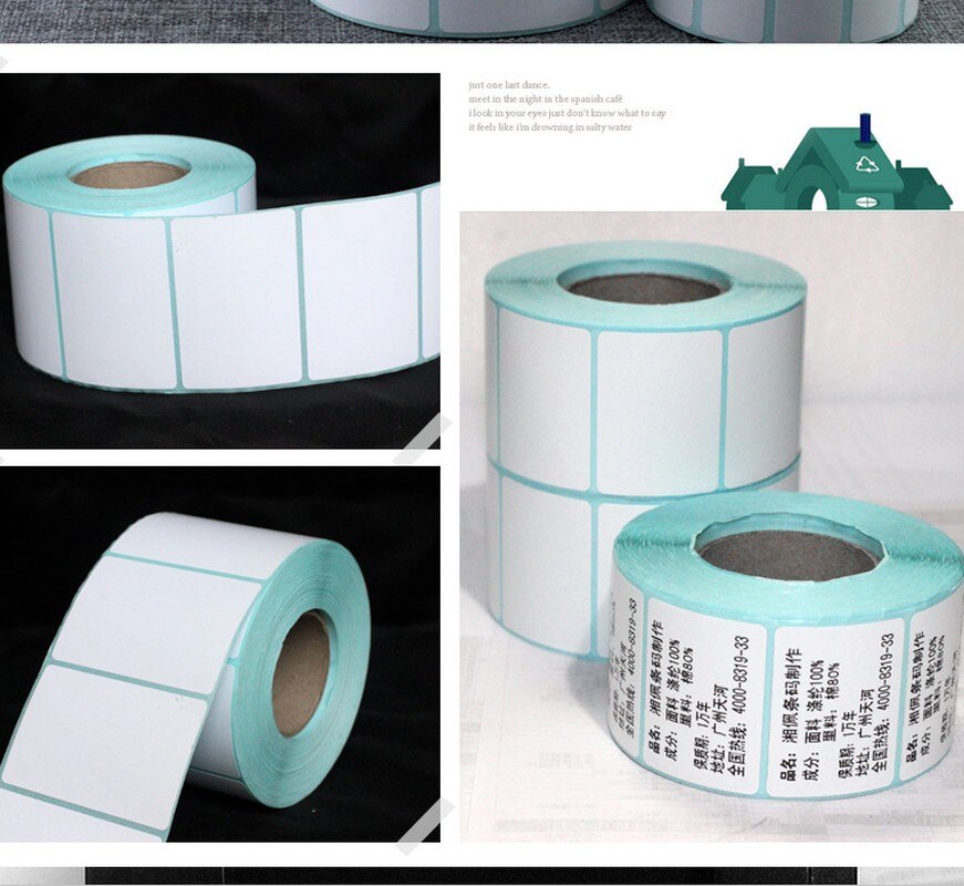 Label Stickers Barcode Stickers Blank Paper Label For Zebra Paper Adhesive Sticker Supermarket Blank Sticker