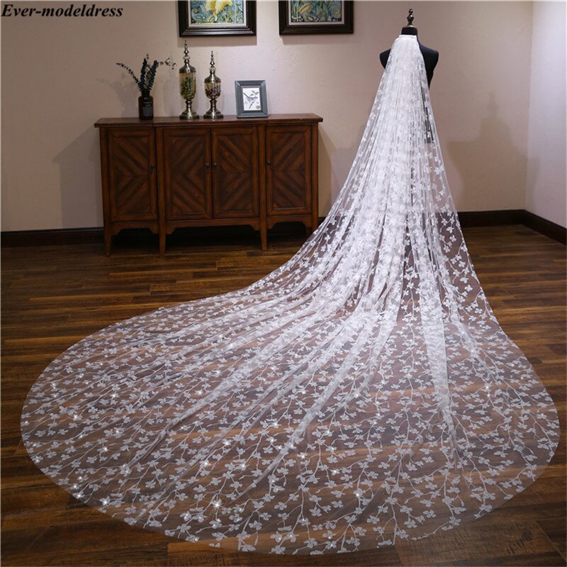 Jahrgang Elfenbein Champagner Lange Braut Schleier Mit Kamm funkeln Eine Schicht Hochzeit Schleier Schnittkante Hochzeit Zubehör Schleier Mariage: Elfenbein / 75cm