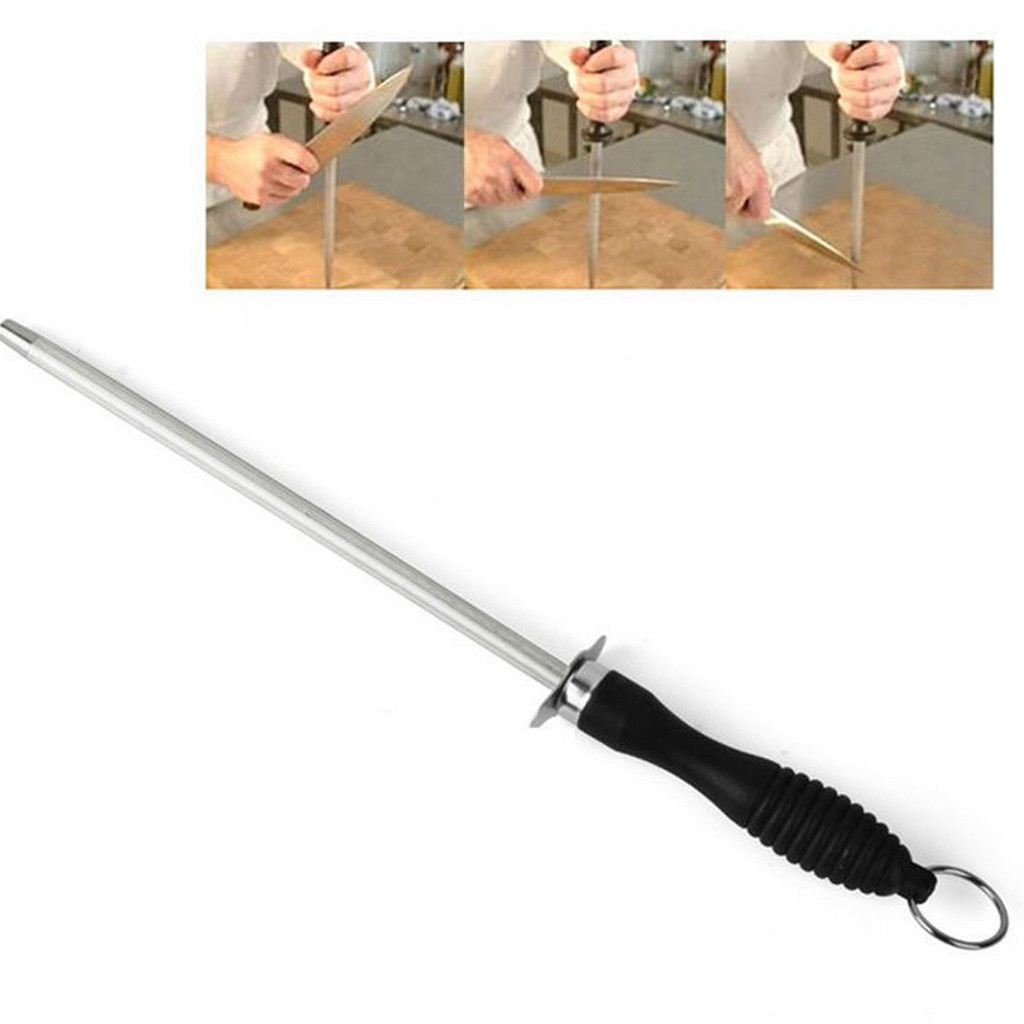1Pcs 10 Inch Knife Sharpener Carbon Steel Sharpening Rod Chefs Plastic Handle Kitchen Knives Sharpening Tools musat #20