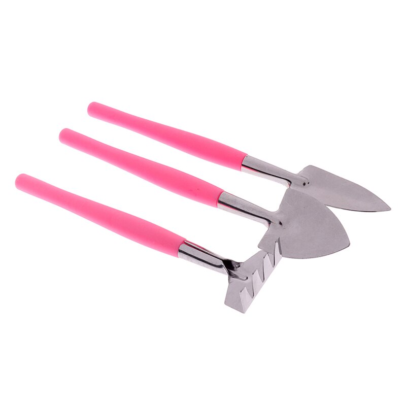 3pcs/lot Home Gardening Tool Set Balcony Home-grown Mini Digging Suits Shovel Rake Garden Tools Combination Pink Blue: Pink