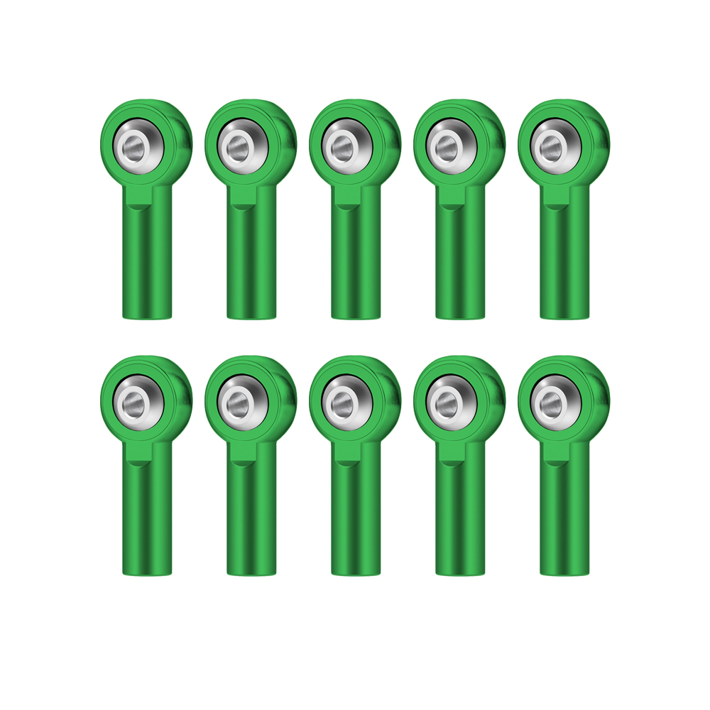 10 Uds M2 enlace tirante extremo Metal Universal junta cabeza de bola hebilla dirección varilla de empuje extremo de varilla de amarre Mini bielas para barcos RC: Verde