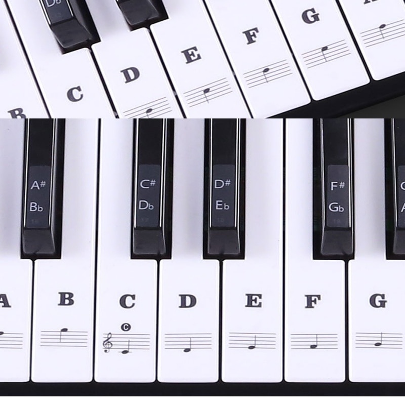 Klavier Aufkleber transparent Klavier Tastatur Aufkleber 49/61 Schlüssel Elektronische Tastatur 88 Tasten Klavier stechen Hinweis Aufkleber Für Weißen Tasten