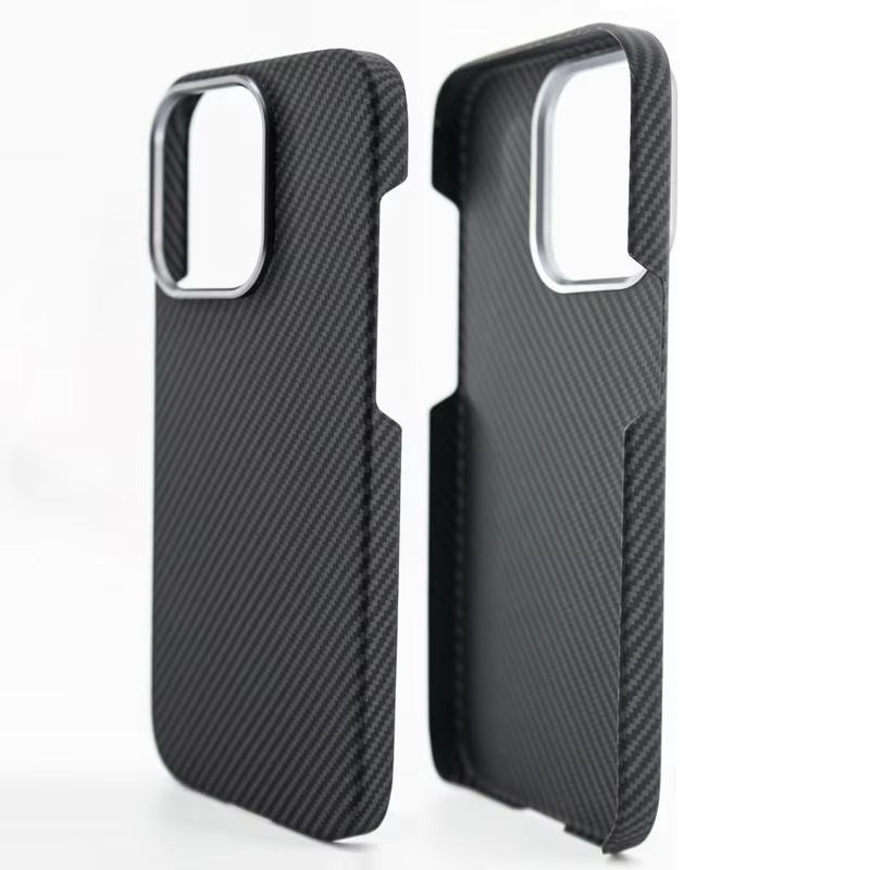Coque en Fiber de carbone véritable pour iPhone 13 14 15 Pro Max, avec housse de téléphone MagSafe Kevlar, étui en Fiber d'aramide pour iPhone 15/14/13