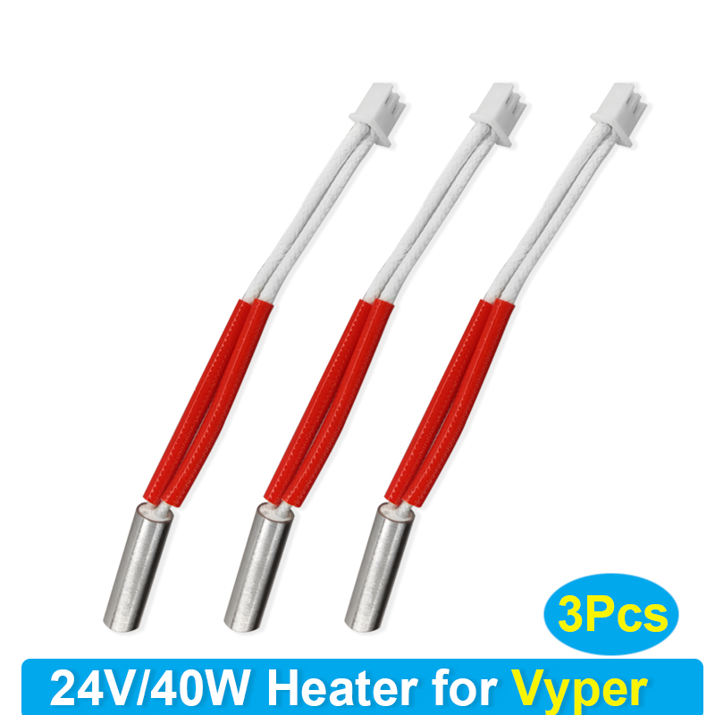 3D Printer Heater for Anycubic Vyper Hotend Cartridge Heater 24V 40W 3D Printer Hotend Heating Part: 3Pcs
