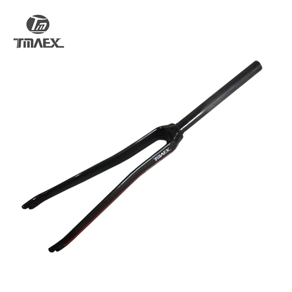 Tmaex-full carbon landevejscykel forgaffel 1-1/8 in 28.6mm cykeldele kun 360g superlette cykelgafler fastgaffel rød