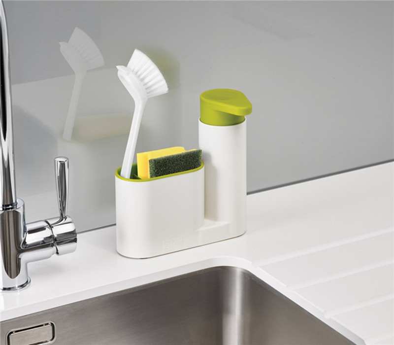 Küche Vorrats-Gestell für Reinigung Gestell Waschen Schwamm Pinsel Waschbecken Waschmittel Seife Spender Flasche Küche Organizer Spielereien: Grün