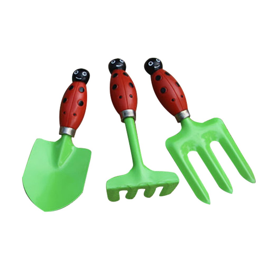 Jouet magique pour enfants, petite pelle, râteau, outil de plage amusant, poignée en plastique, jeu de jardinage en métal: green