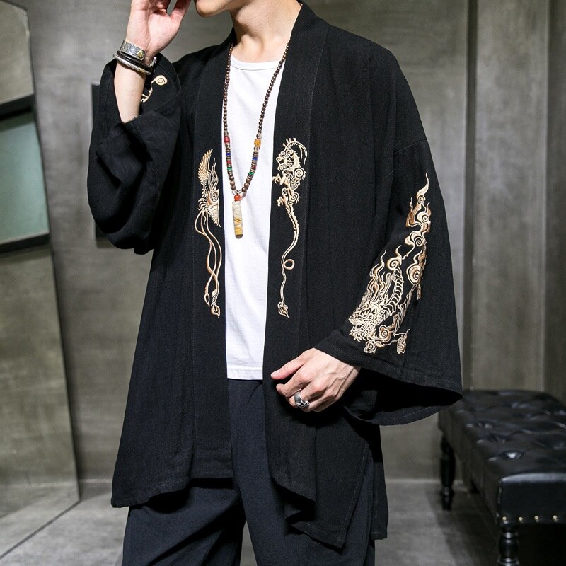 Japanese Dragon Kimono Traditional Japanese Kimonos Cardigan Kimono Men Yukata Men Japanese Male Kimono Streetwear Haori 10792