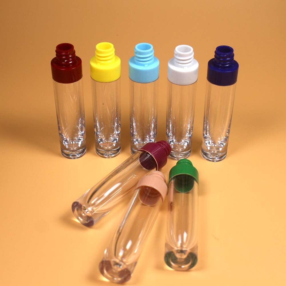 20 stk 8ml sylindret lipgloss tube plast lipgloss beholder kosmetisk lipgloss tom tube emballasje med propp