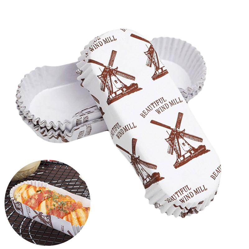 300 Stuks Cupcake Wrappers Muffins Boot Vorm Papier Baking Cups HUISDIER Film Hittebestendige Brood Lade Groothandelaar (Windmolen)
