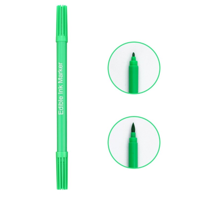 Y8AB Lebensmittel Klasse Zuckerguss Dekorieren Stift Mittagessen Verpackung Kuchen Kasten Lebensmittel Färbung Marker Dual-Gekippt Stifte freundlicher DIY: Grün