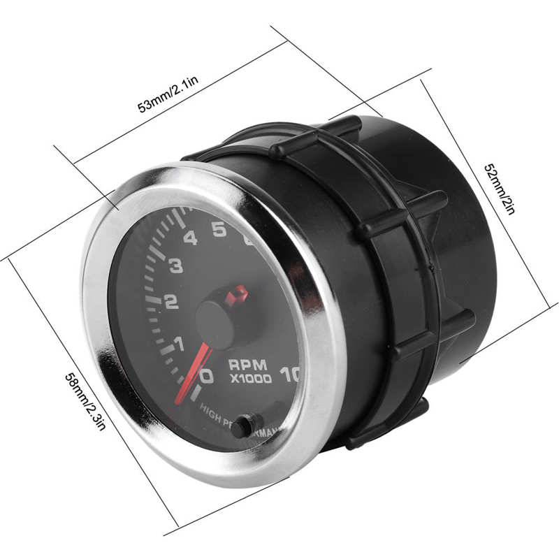Tacómetro Universal de 7 colores, medidor con rango de medición de 0-10000RPM, 52mm/2 pulgadas