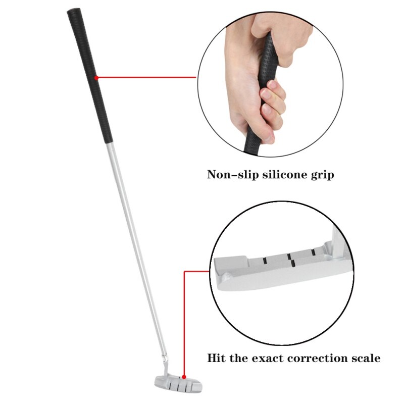 3-Section Connected Collapsible Golf Putter Foldable Portable Right Handed Golf Putter Practice Tool