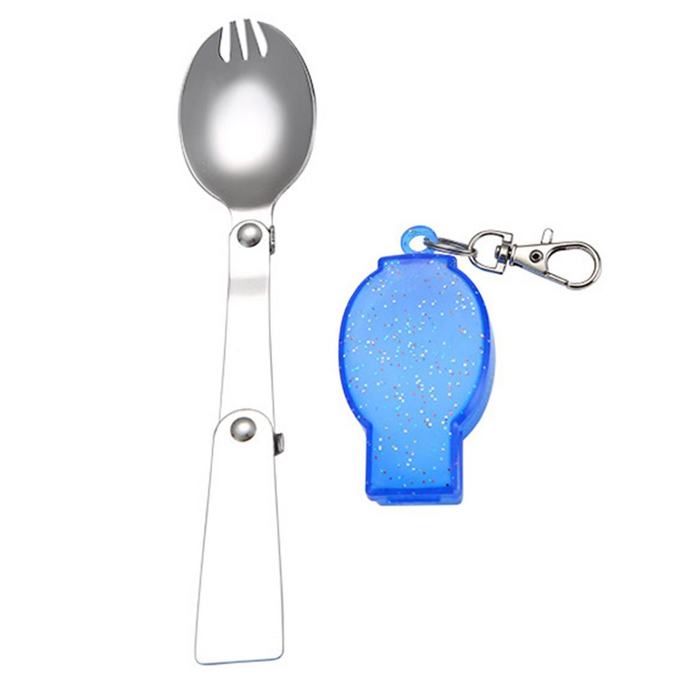 Outdoor Folding Travel Camping Utensil Stainless Pocket Spoon Fork Super Small Foldable Spoon Fork Camping Picnic Tool