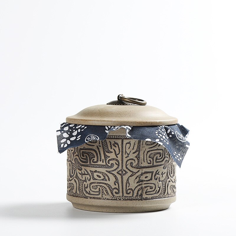 Latas em forma de tambor de cabaça caixa de chá embalagem selo doces doces doces latas bege cerâmica jar chá caddies organizador dampproof: 120x107mm