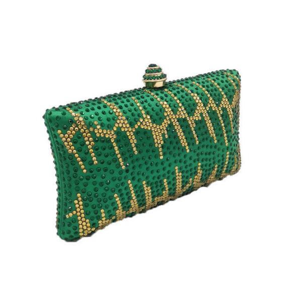 Green Emerald Crystal Evening Clutch Tassen Wedding Bag Vrouwen Diamanten Cocktail Party Keten Schouder Handtassen MIL0912