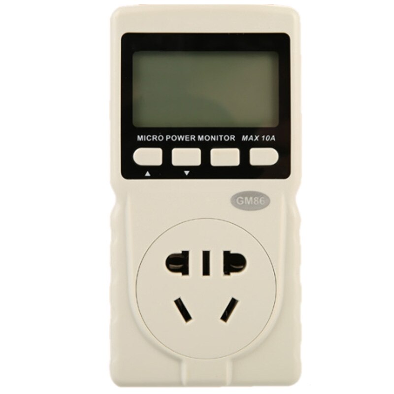 Digital effektmåler  gm86 energimåler strømmonitor måle stikkontakt (eu-stik)