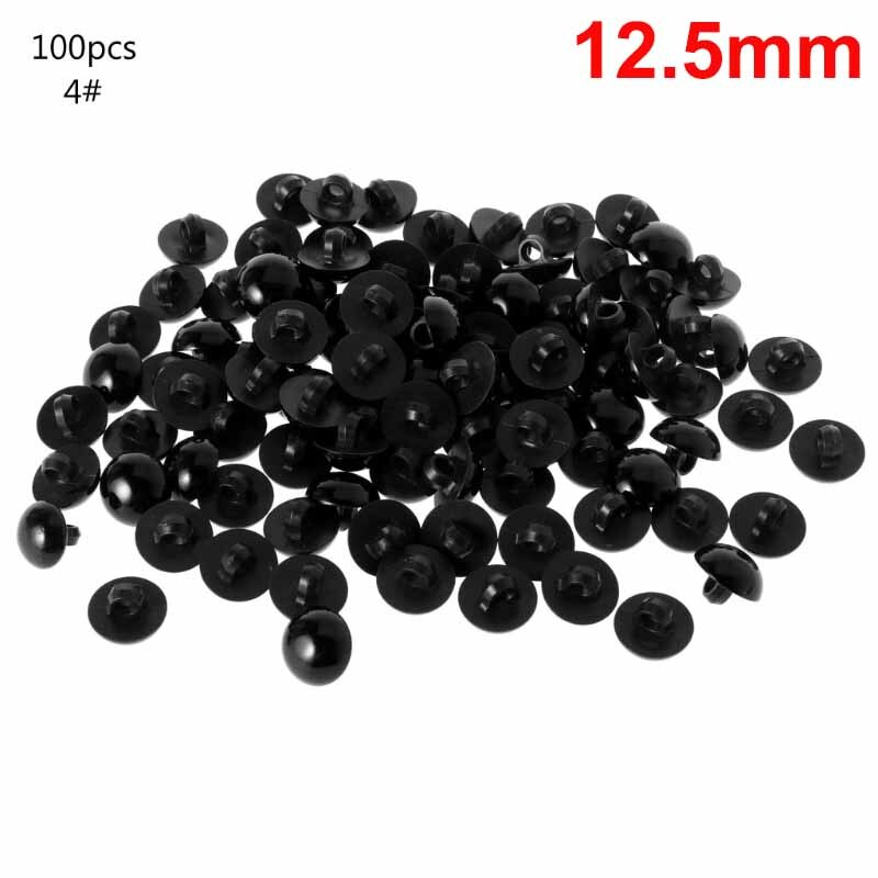100x Black Shank Button DIY Sewing Eye Shirt Doll DIY Craft 9/10/11.5/12.5/15mm: 4